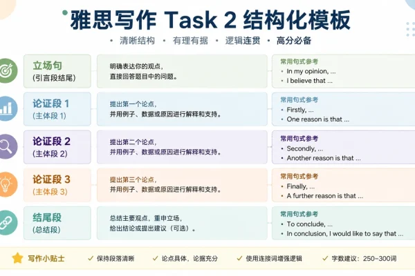 雅思写作Task 2高频议题的结构化写作模板实战指南